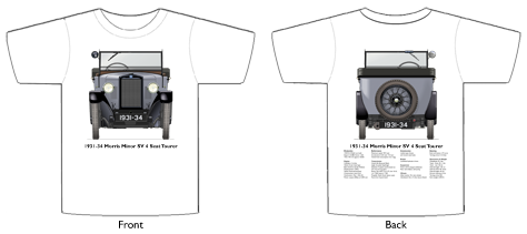 Morris Minor SV 4 Seat Tourer 1931-34 T-shirt Front & Back